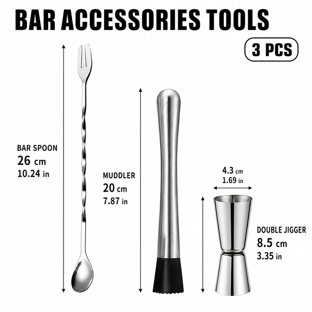 Elevate Your Home Bar with Our 5-Piece Stainless Steel Cocktail Tool Set β Perfect for Mixologists and Entertainers!