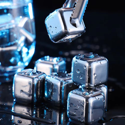Stainless Steel Ice Block Reusable Chilling Stones for Whiskey Wine Drink Cooling Cube Chilling Rock Party Bar Tool