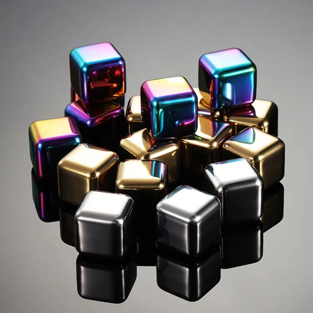 Stainless Steel Ice Block Reusable Chilling Stones for Whiskey Wine Drink Cooling Cube Chilling Rock Party Bar Tool