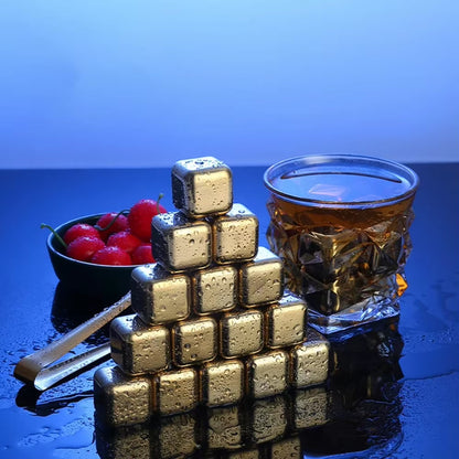 Stainless Steel Ice Block Reusable Chilling Stones for Whiskey Wine Drink Cooling Cube Chilling Rock Party Bar Tool