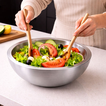 Premium Stainless Steel Salad Bowls - Perfect for Mixing, Serving, and Baking!