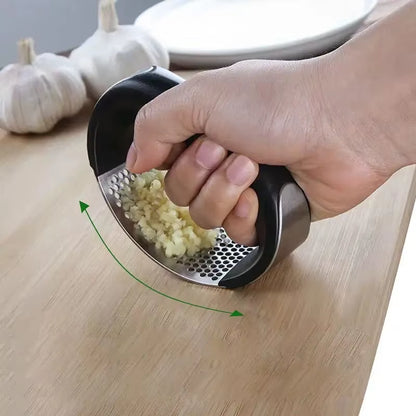 Garlic Press Rocker Stainless Steel Garlic Crusher Dishwasher Safe Rust Proof Garlic Mincer Tool for Kitchen Gadgets