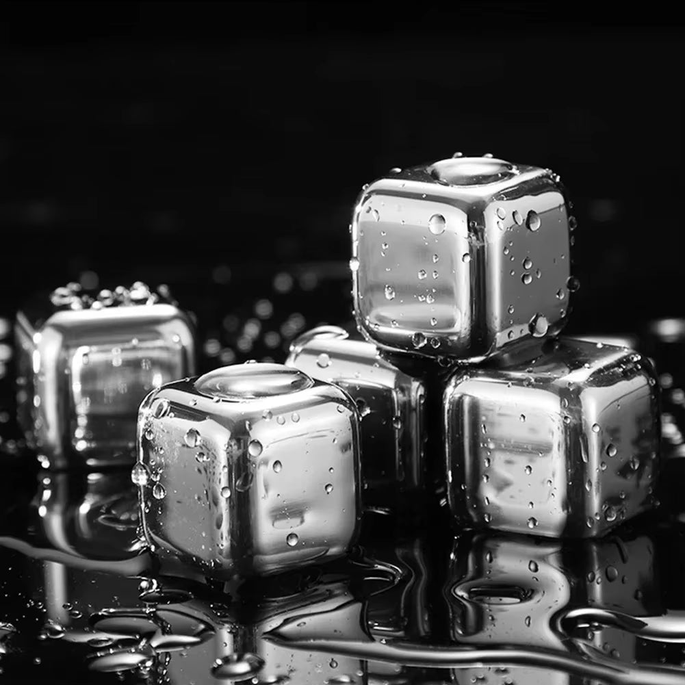 Stainless Steel Ice Block Reusable Chilling Stones for Whiskey Wine Drink Cooling Cube Chilling Rock Party Bar Tool