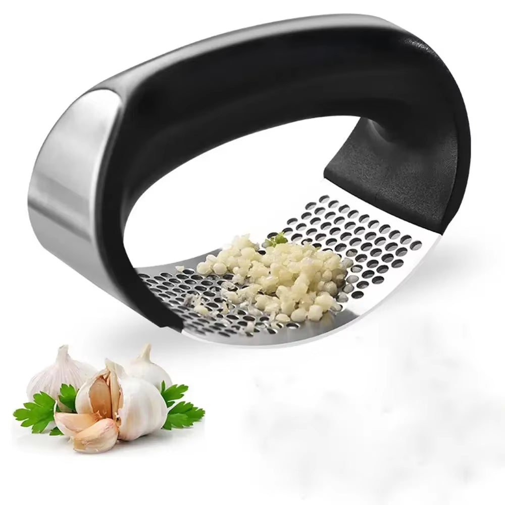 Garlic Press Rocker Stainless Steel Garlic Crusher Dishwasher Safe Rust Proof Garlic Mincer Tool for Kitchen Gadgets