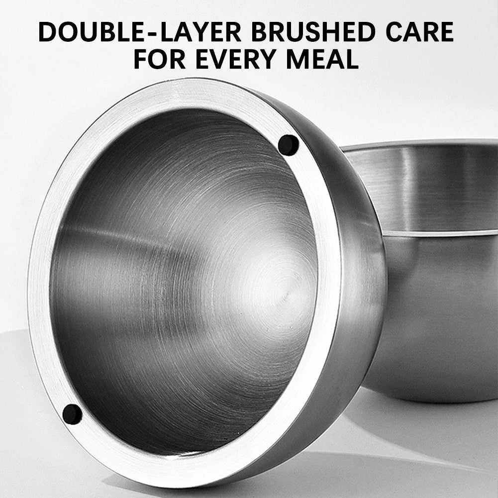 Elevate Your Dining Experience with Our 304 Thickened Stainless Steel Double Wall Insulated Salad Mixing Bowls - Perfect for Hot & Cold Serving!