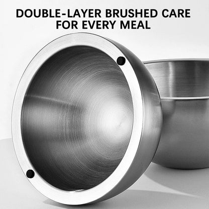 Elevate Your Dining Experience with Our 304 Thickened Stainless Steel Double Wall Insulated Salad Mixing Bowls - Perfect for Hot & Cold Serving!