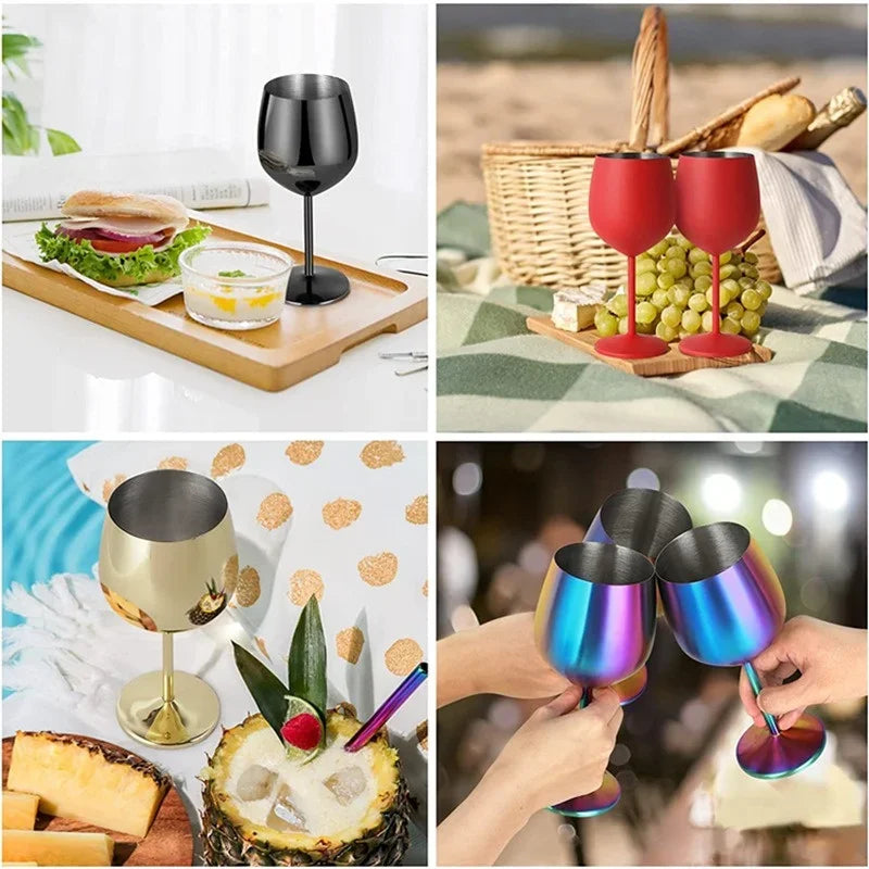 Experience Elegance with Our 500ML Unbreakable Stainless Steel Goblet - Perfect for Red Wine, Cocktails, and More!