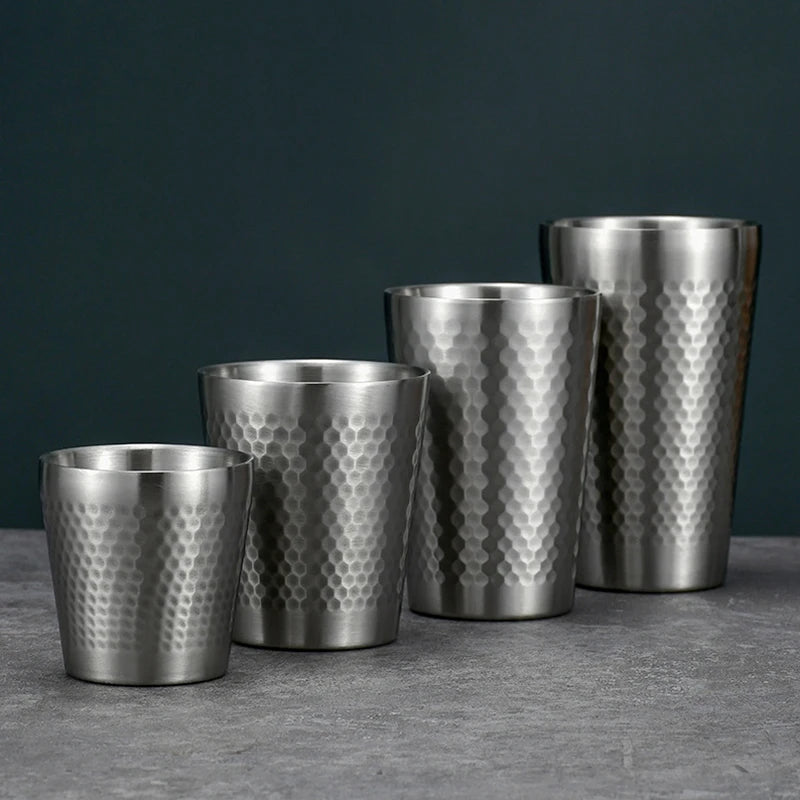 Elevate Your Beverage Experience with Our 304 Stainless Steel Nest Pattern Beer Mug - Double Wall Design for Ultimate Comfort and Style