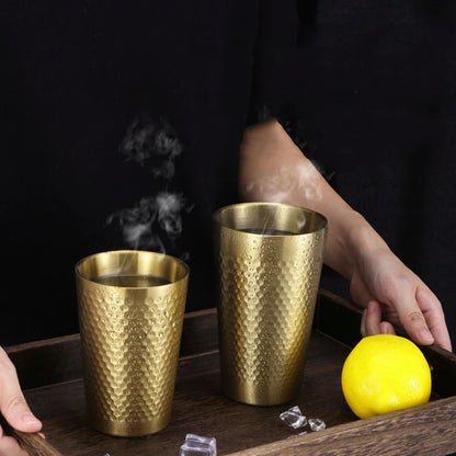 Elevate Your Beverage Experience with Our 304 Stainless Steel Nest Pattern Beer Mug - Double Wall Design for Ultimate Comfort and Style