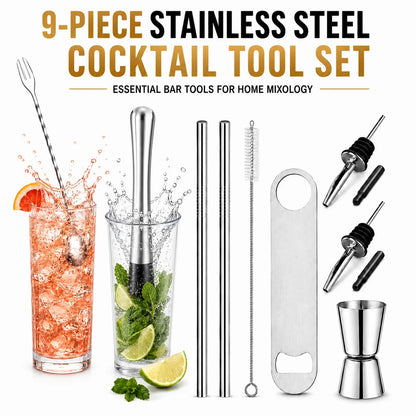 Elevate Your Home Bar with Our 5-Piece Stainless Steel Cocktail Tool Set – Perfect for Mixologists and Entertainers!