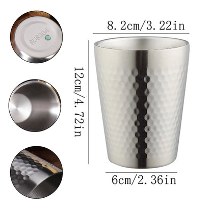 Elevate Your Beverage Experience with Our 304 Stainless Steel Nest Pattern Beer Mug - Double Wall Design for Ultimate Comfort and Style