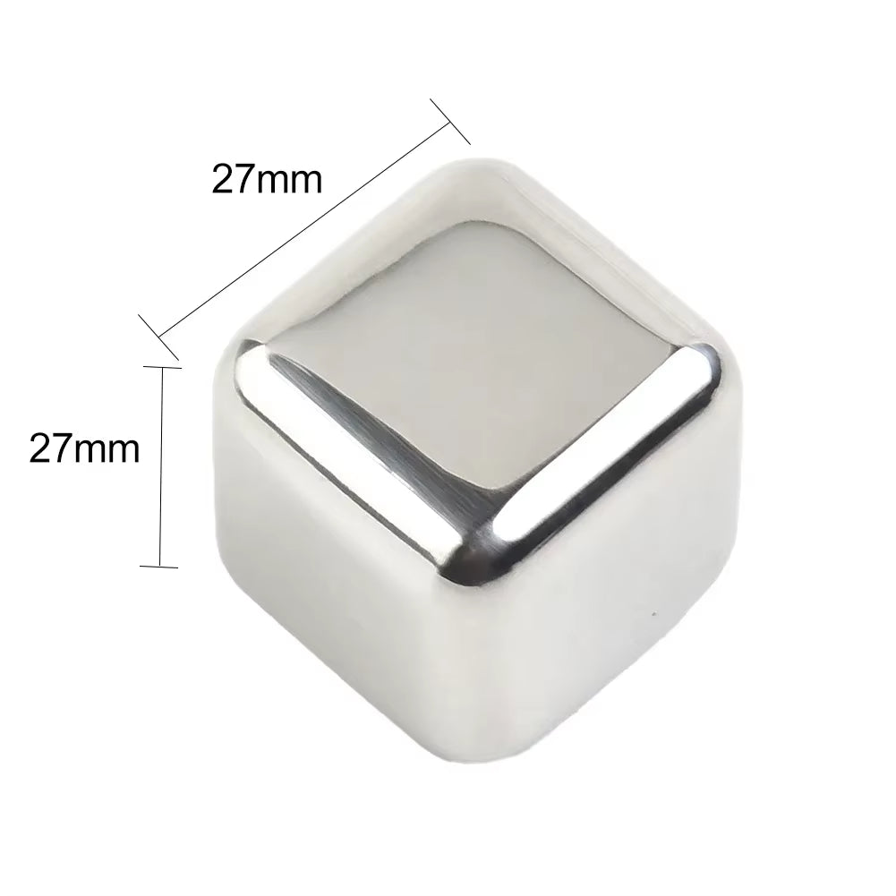 Stainless Steel Ice Block Reusable Chilling Stones for Whiskey Wine Drink Cooling Cube Chilling Rock Party Bar Tool