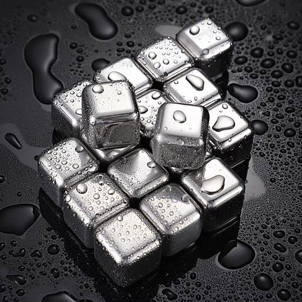Stainless Steel Ice Block Reusable Chilling Stones for Whiskey Wine Drink Cooling Cube Chilling Rock Party Bar Tool
