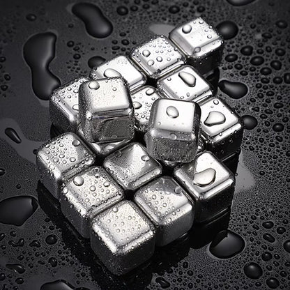 Stainless Steel Ice Block Reusable Chilling Stones for Whiskey Wine Drink Cooling Cube Chilling Rock Party Bar Tool