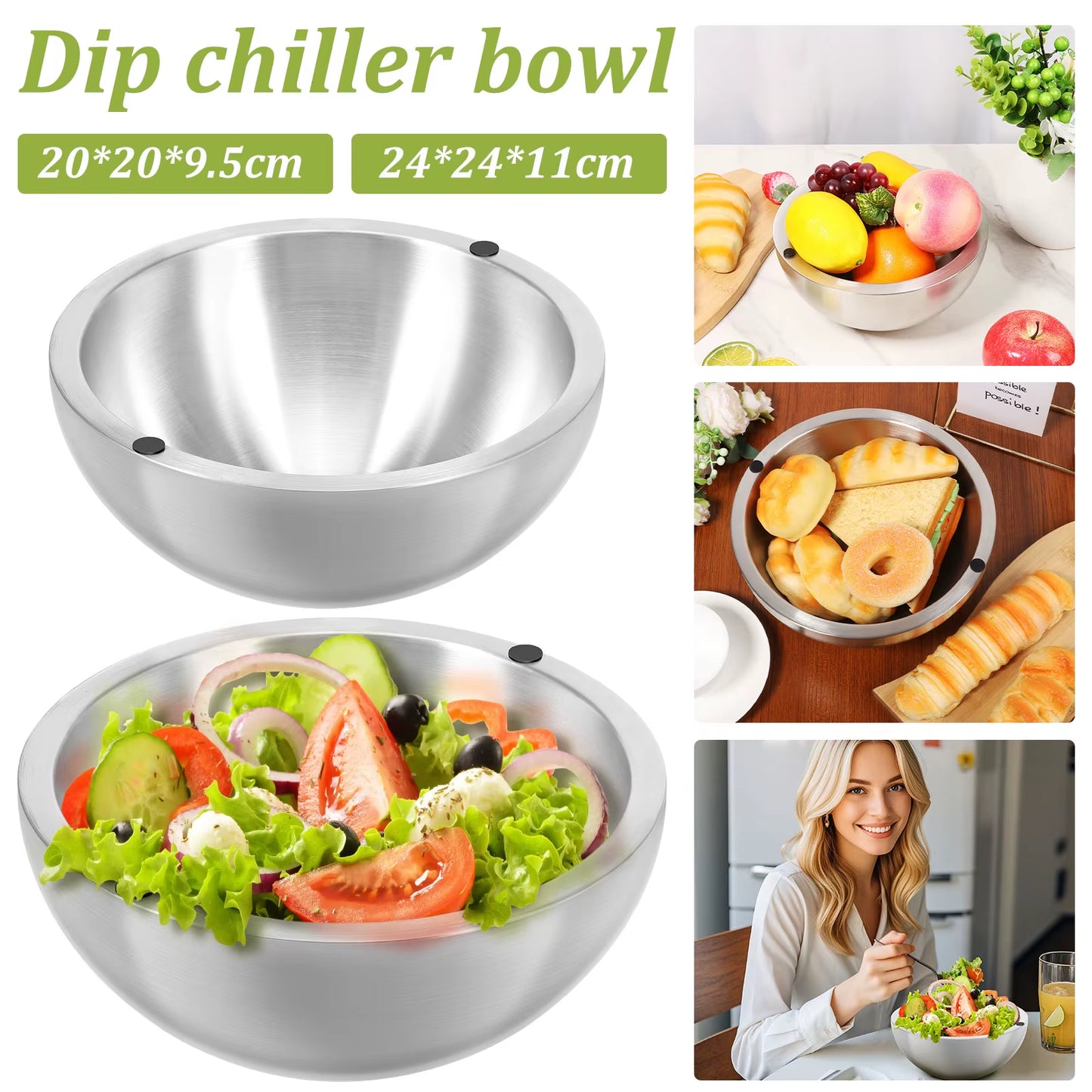 Premium Stainless Steel Salad Bowls - Perfect for Mixing, Serving, and Baking!